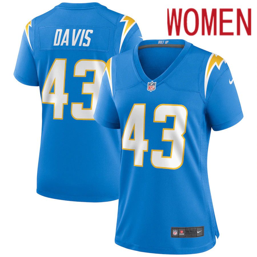 Women Los Angeles Chargers 43 Michael Davis Nike Powder Blue Game NFL Jersey